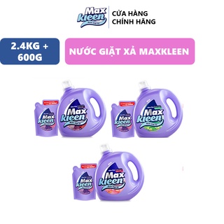 Combo Chai Nước Giặt Xả MaxKleen 2.4 Kg + Túi Nước Giặt Xả MaxKleen 600g
