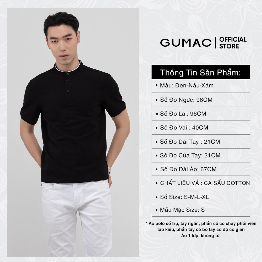 Áo thun polo nam cổ trụ GUMAC đủ màu, đủ size, trẻ trung ATNB1187