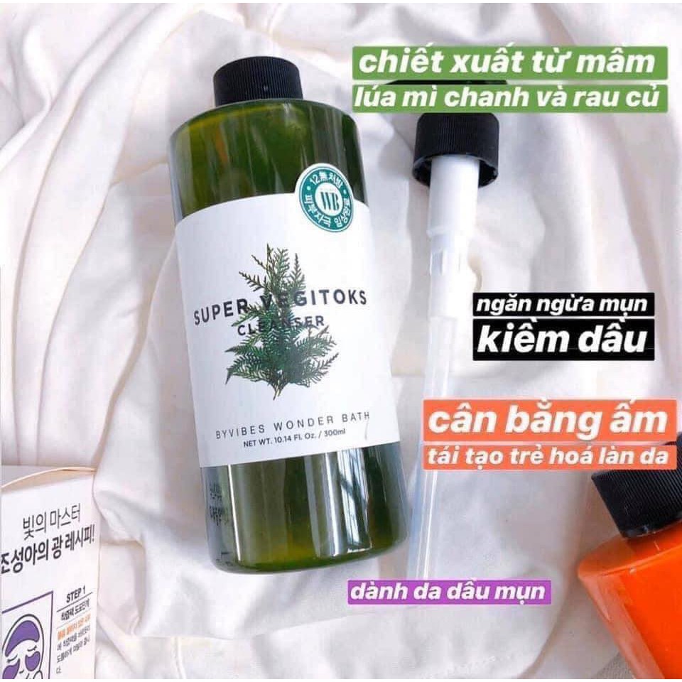 Sữa Rửa Mặt Rau Củ Byvibes Wonder Bath Super Vegitoks Cleanser (300ml)