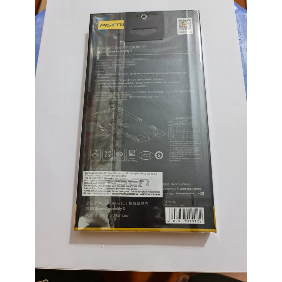 Màn Hình Pisen Cho Iphone XS Max Thế Hệ V3 - Hàng Chính Hãng