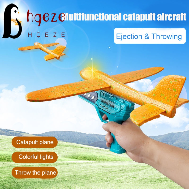 Máy Bay Xốp Đồ Chơi Có Đèn LED Với Bệ Phóng 2 Chế Độ Cho Trẻ Em