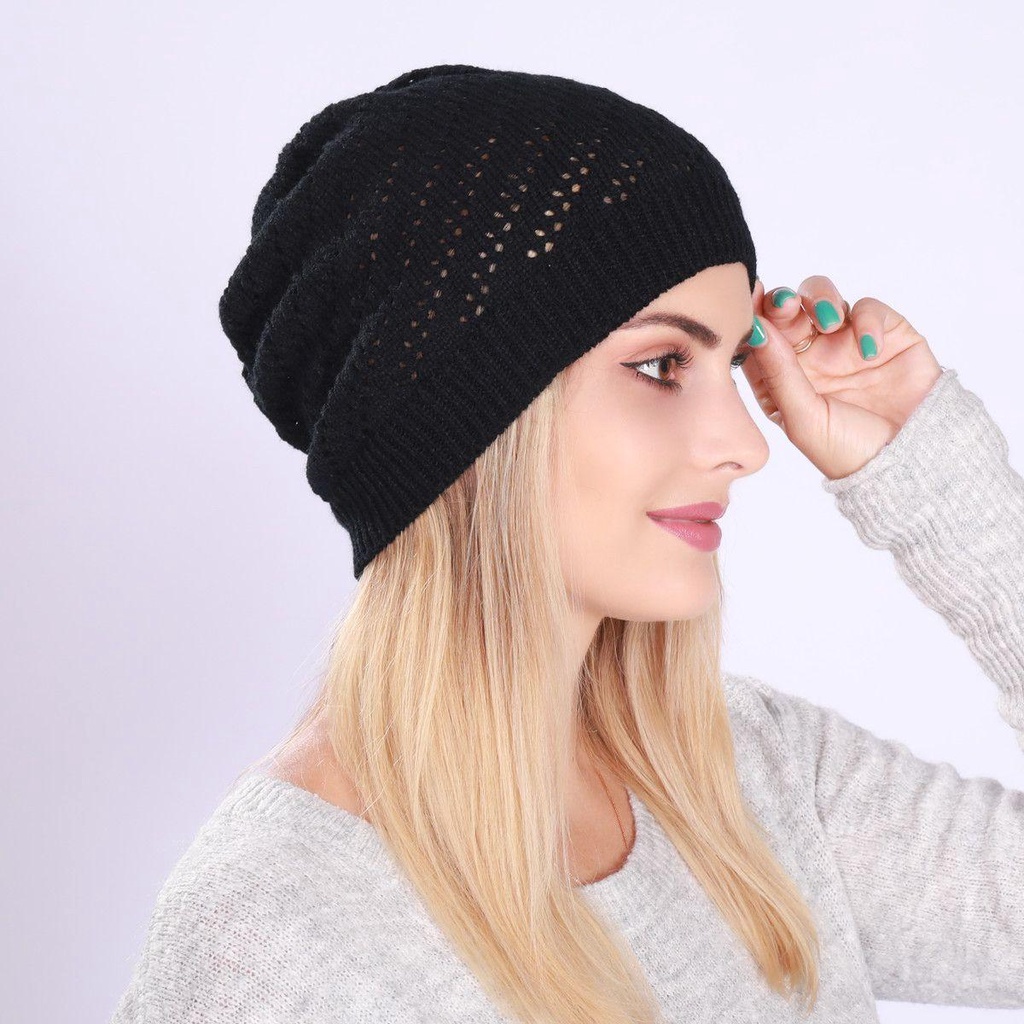 Mũ Beanie Dệt Kim Màu Trơn Đơn Giản Thời Trang