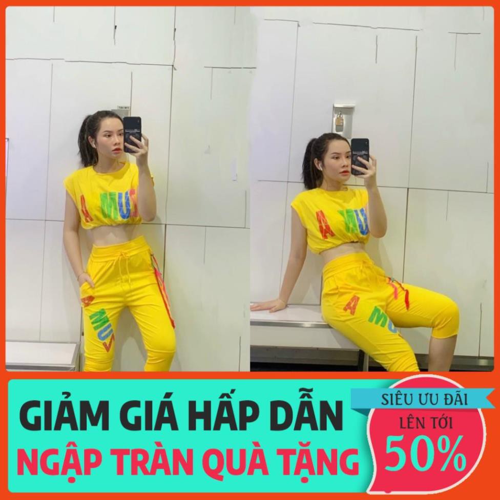 Bộ tập Zumba, Gym, Yoga, thể dục nữ - set zumba chữ nhiều màu