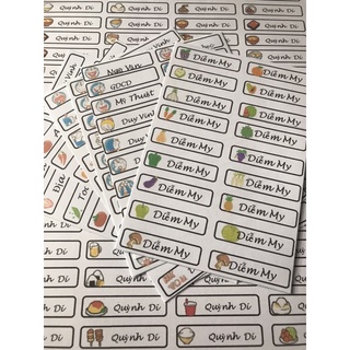 Set 76 nhãn dán giúp phân biệt đồ dùng cá nhân(76 nhãn) <không cắt sẵn> -nhoNHo shop