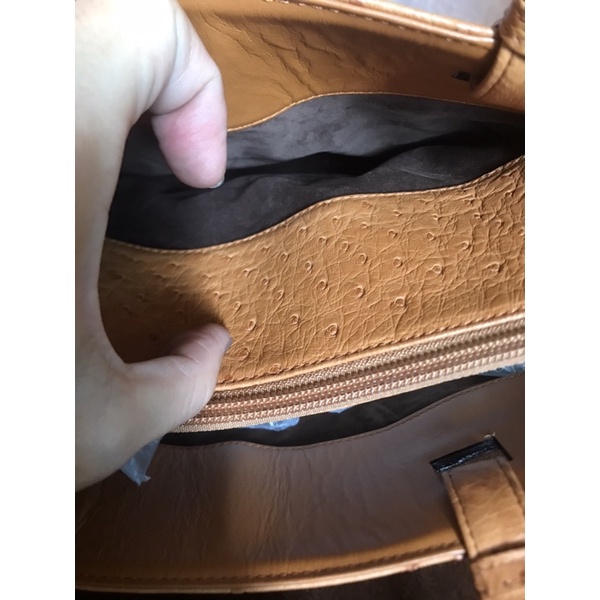 Túi da đà điểu thật 28cm mới