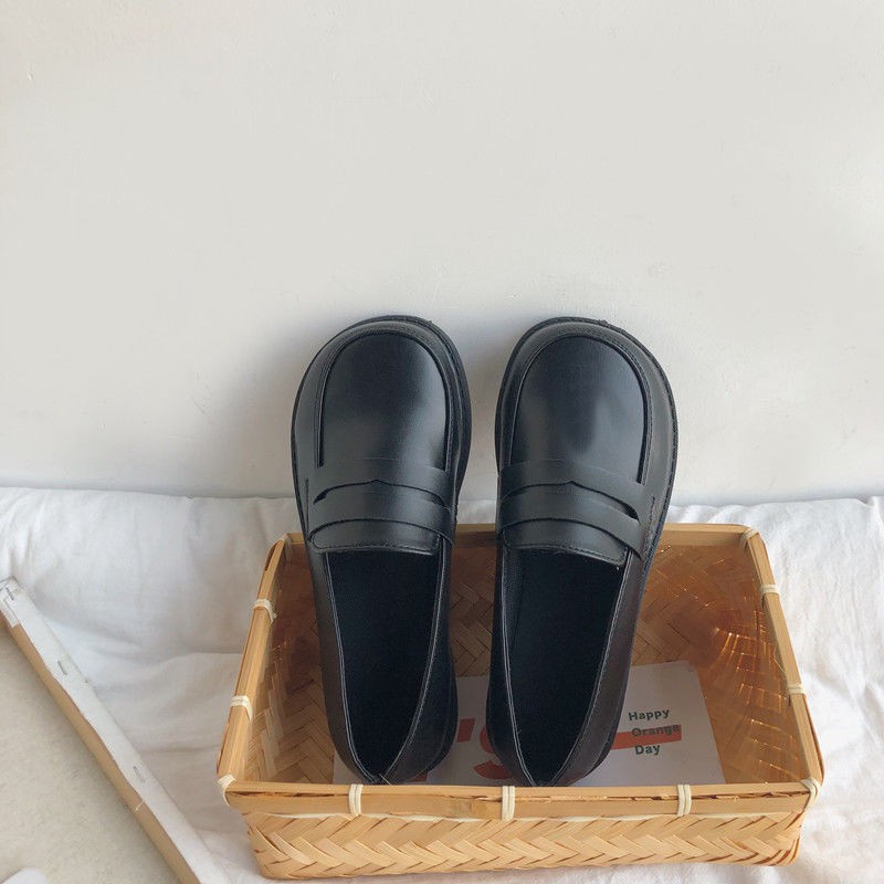 mùa hè năm 2021 giày da nhỏ jk Nhật Bản nữ cổ điển kiểu Anh tất cả phù hợp với sinh viên mũi tròn một chân đế bệt