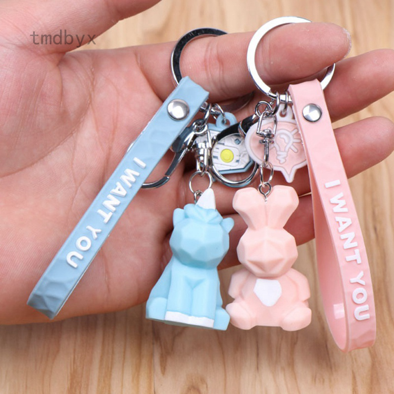 Tmdbyx Móc khóa hình khủng long/thỏ dễ thương tiện dụng