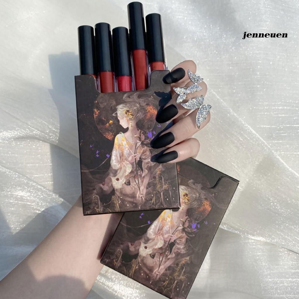 Bộ 5 son lỳ lâu trôi không dính cốc màu thời trang cho nữ