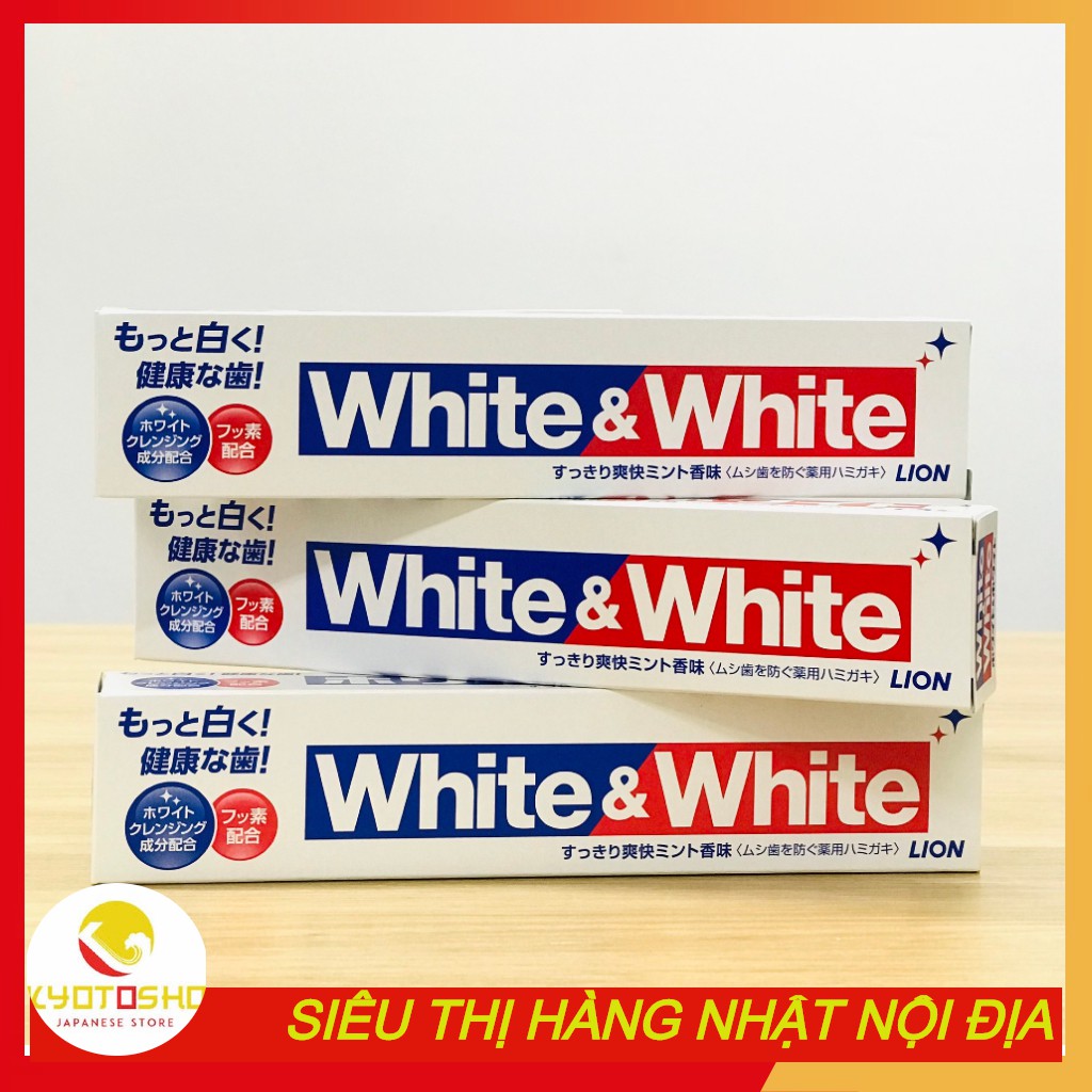 Kem Đánh Răng White &amp; White Lion Nhật Bản 150g