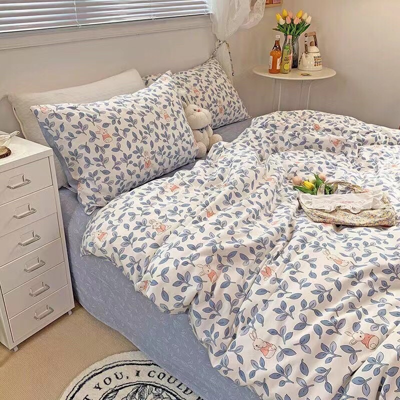Bộ Chăn Ga Gối ❤️ Cotton living 100% cao cấp đủ size ga giường họa tiết kẻ miễn phí bo chun nhập khẩu Hàn Quốc
