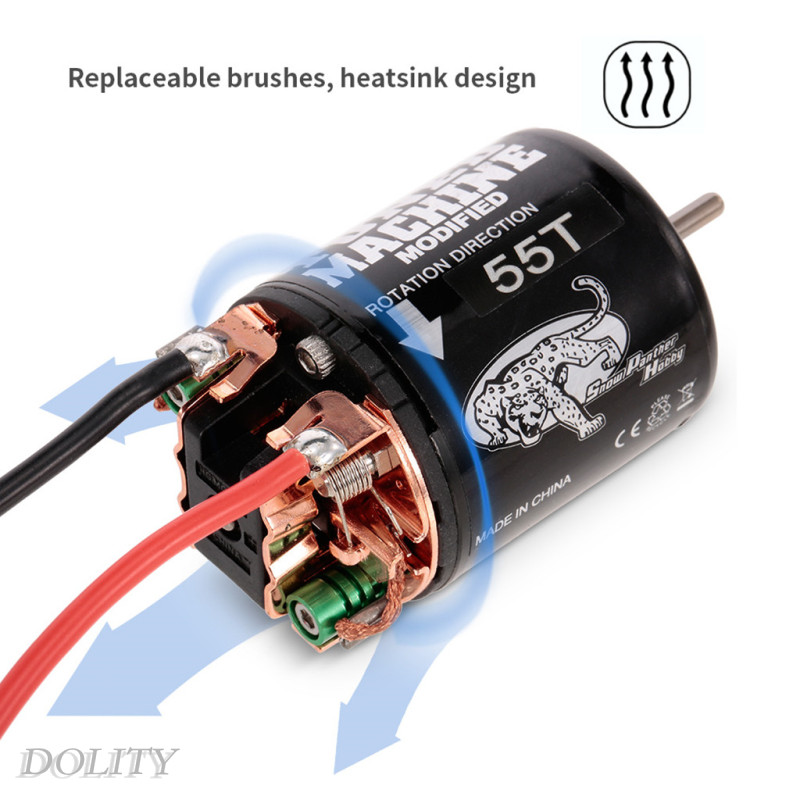 [DOLITY]RC 55T 540 Brushed 4 Poles Motor for Axial SCX10 RC4WD D90 TRX4 1/10 RC Car