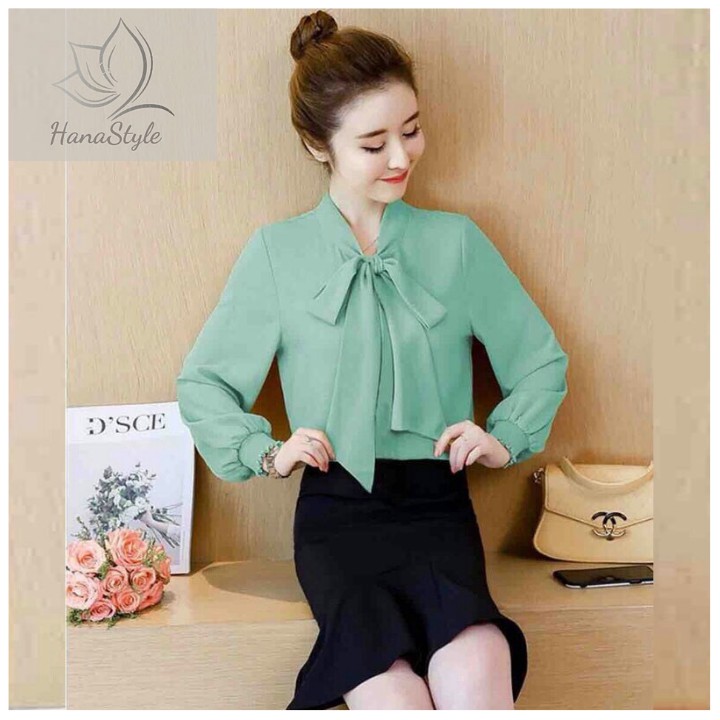 Áo kiểu buộc nơ Hana HN027