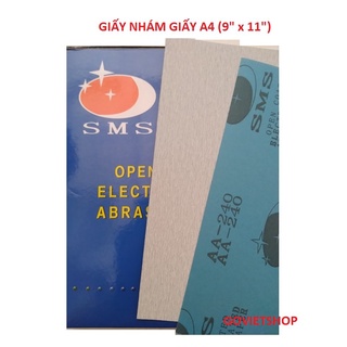 10 tờ Giấy nhám A4 độ hạt P120 và P150 đánh gỗ ván làm láng vật liệu