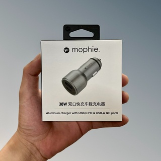 Tẩu sạc nhanh 2 cổng 38w mophie usb-c + usb-a cho xe hơi ô tô