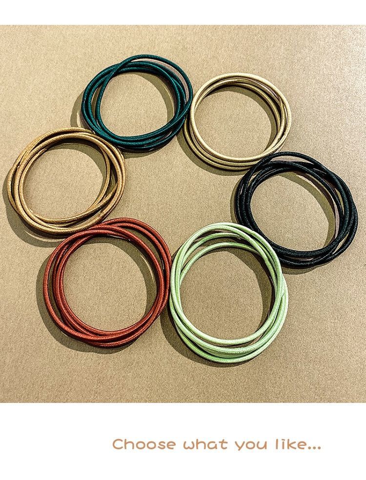 Dây Buộc Tóc Co Dãn Màu Trơn Xinh Xắn Phong Cách Hàn Quốc Cho Nữ