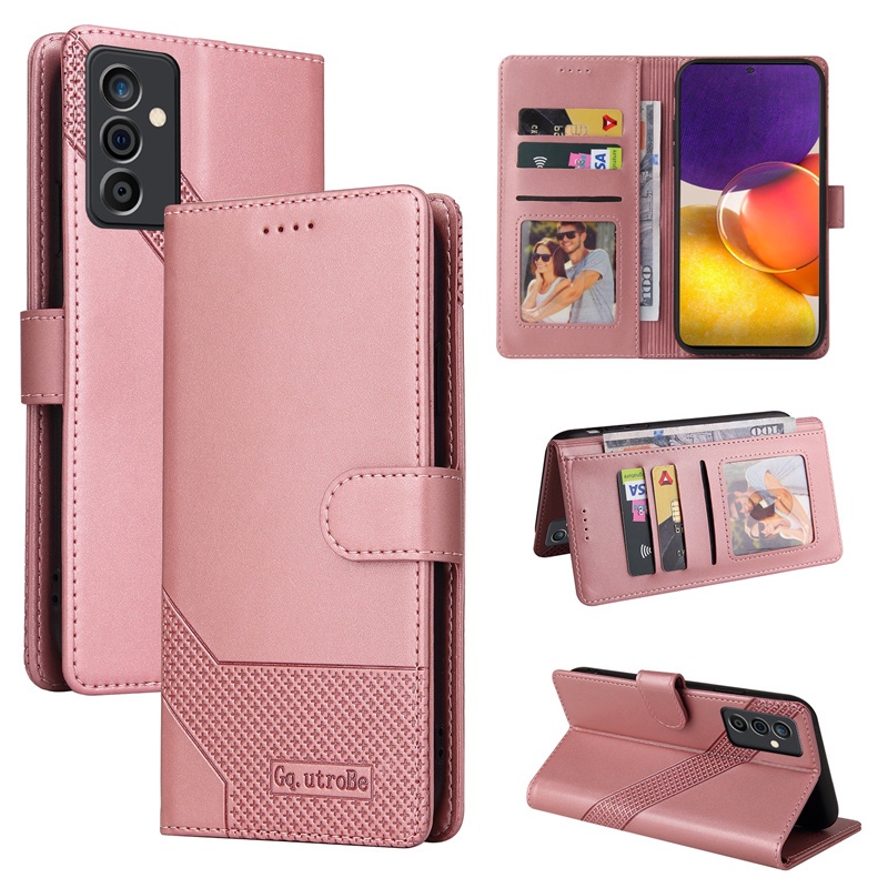 Bao da điện thoại nắp gập từ tính dạng ví có ngăn đựng thẻ cho Samsung S9 S8 Plus A70 A7 2018 A21S A20S A20E A20