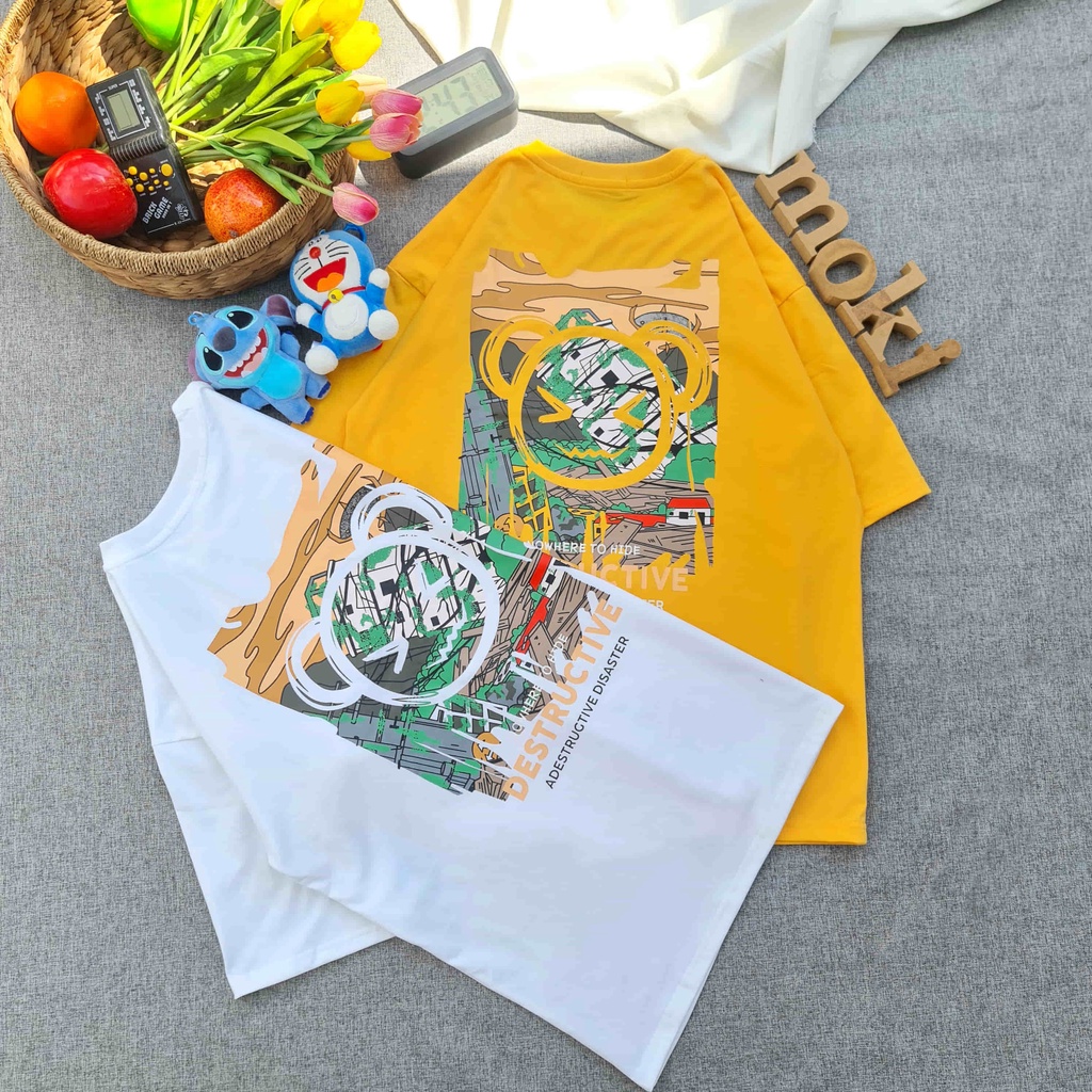 Áo phông áo thun nam nữ tay lỡ from rộng freesize chất cotton thoáng mát nhiều mẫu chữ mokishop