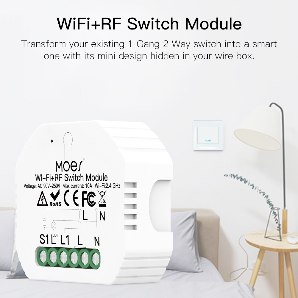 GOOGLE Mô Đun Công TắC WiFi Thông Minh ĐiềU KhiểN BằNg GiọNg NóI Chuyên DụNg Cho ĐèN KèM Phụ KiệN