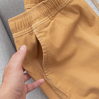 Quần kaki lưng thun basic co giãn 4 chiều Vàng QKK02 -  Mengo