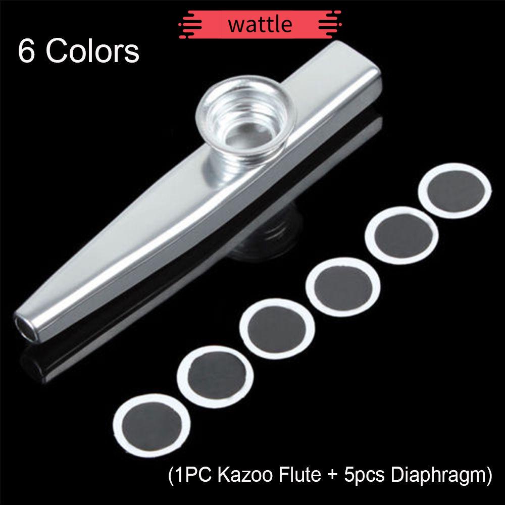 Bộ 5 Kèn Kazoo Bằng Nhôm Màu Bạc Hợp Thời Trang Cho Trẻ Em