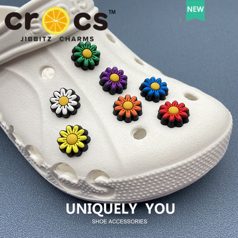 Phụ Kiện Khóa Giày Crocs jibbitz DIY Hình Hoa Cúc Nhiều Màu Sắc Dễ Thương