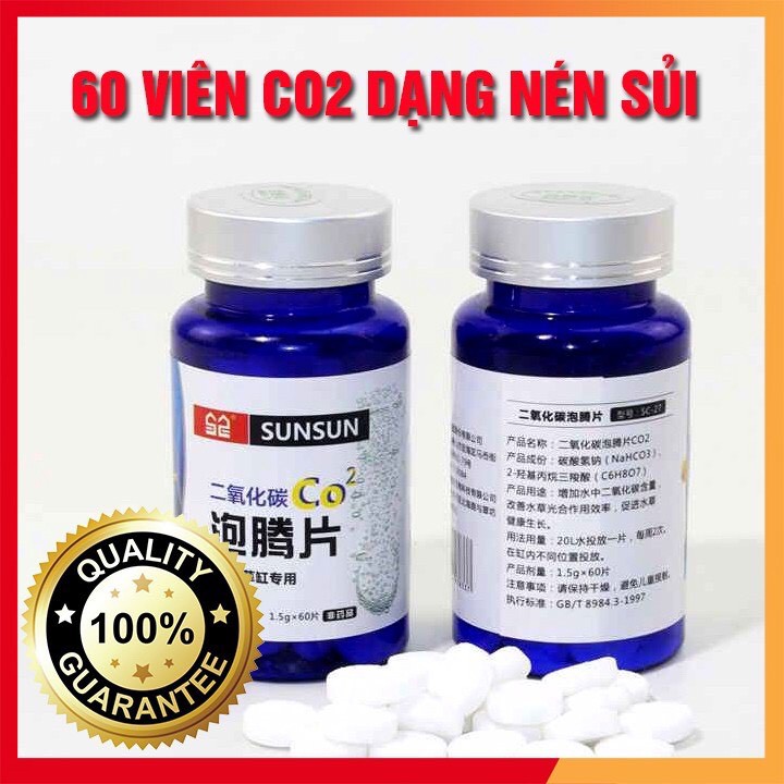 Viên sục sủi khí Co2 cho bể cá ( 60 viên/hộp)