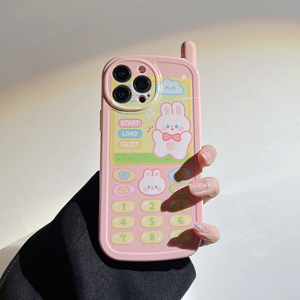 Ốp Điện Thoại Dẻo Họa Tiết Hoạt Hình Chú Thỏ Kèm Ăng Ten Độc Đáo Chống Sốc Cho iPhone 13 12 11 Pro XS NAX