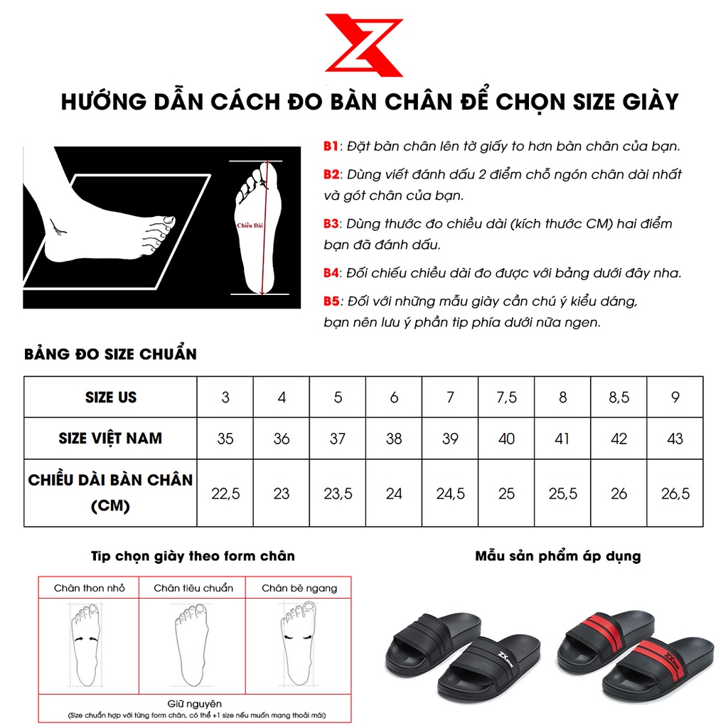 Dép Slide ZX BRAND BLACK