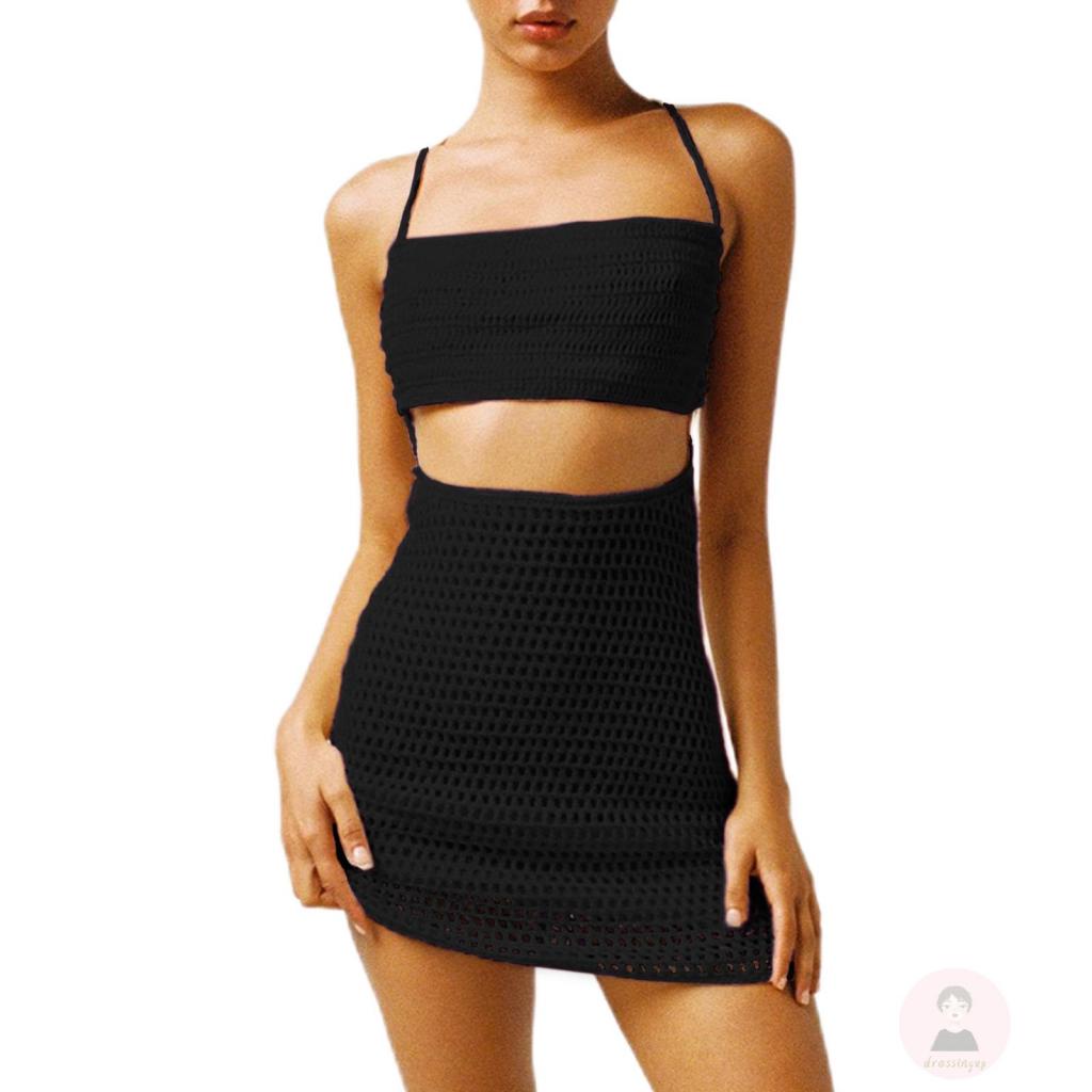 Đầm Dệt Kim Hai Dây Màu Trơn Thời Trang Dành Cho Nữ