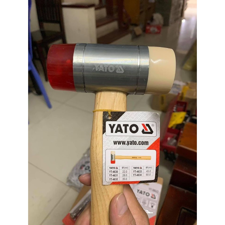 Đồ Nghề Yato Balan. Búa 2 đầu nhựa PU trắng đỏ Yato YT-4633