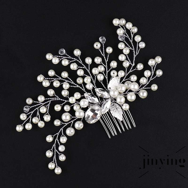 GETNOIVAS Lược cài tóc hình vòng hoa đính đá sang trọng cho cô dâu