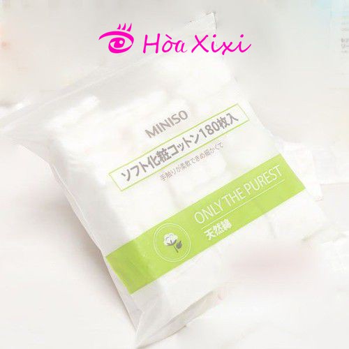 Bông tẩy trang Miniso 180 miếng Nhật Bản