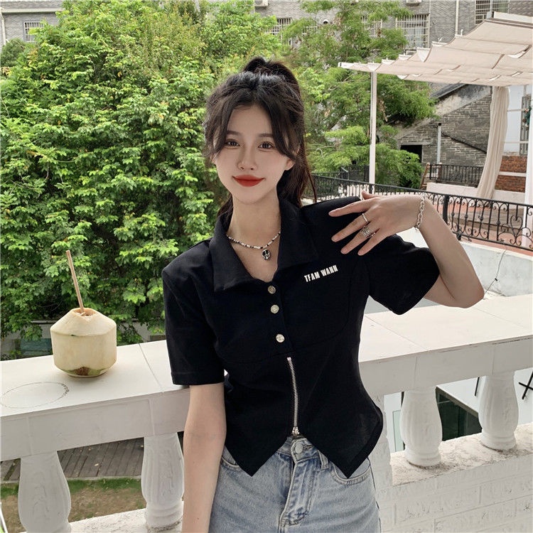 Áo polo COZOKC ngắn tay ôm dáng thời trang dành cho nữ