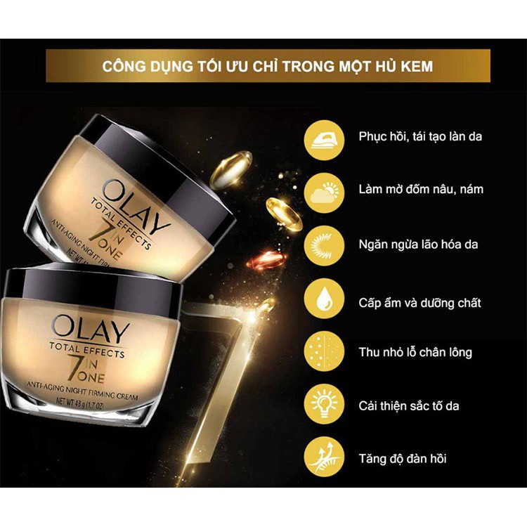 Kem Chống Lão Hóa - Đêm OLAY(XT) - Total Effects 7in1 Anti-Aging Night Firming Cream 48g