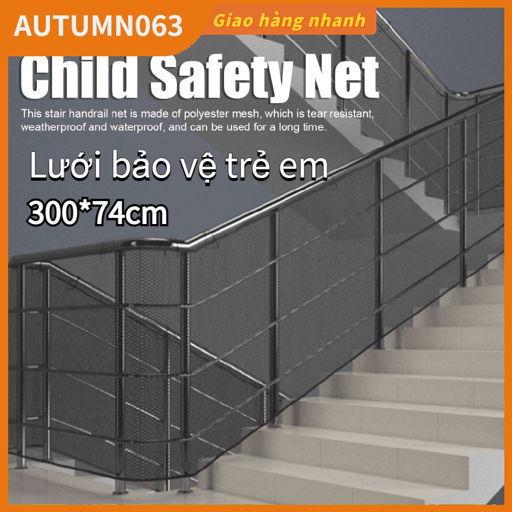 Lưới an toàn cho trẻ em Chống chịu thời tiết Bảo vệ trang trí Cầu thang lan can Ban công Hành lang 9 8ft Autumn063