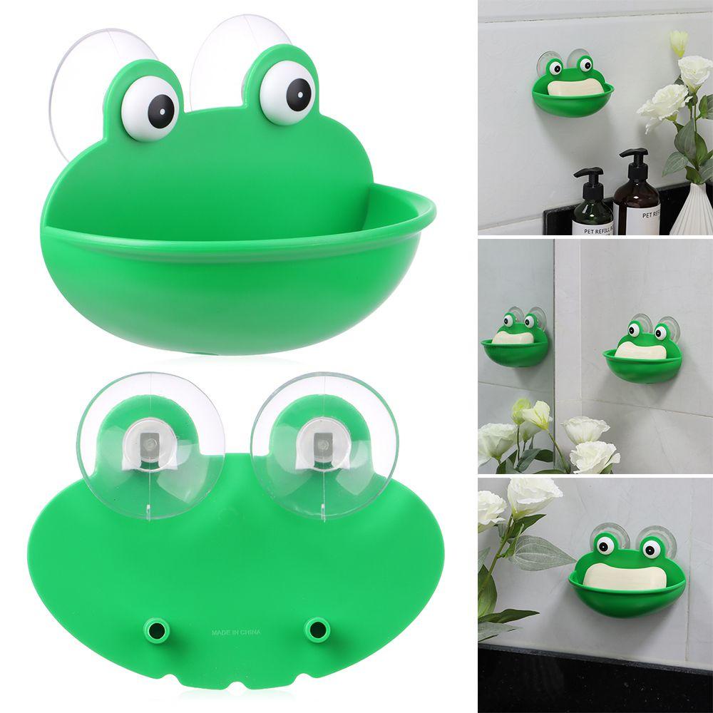 LONTIME Giá Đỡ Xà Phòng Gắn Tường Tự Dính Hình Chú Ếch Xanh Dễ Thương
