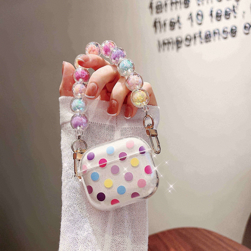 Vỏ Bảo Vệ Hộp Sạc Tai Nghe AirPods3 AirPods3 Họa Tiết Chấm Bi Màu Sắc Lấp Lánh Dễ Thương 2021 Ốp