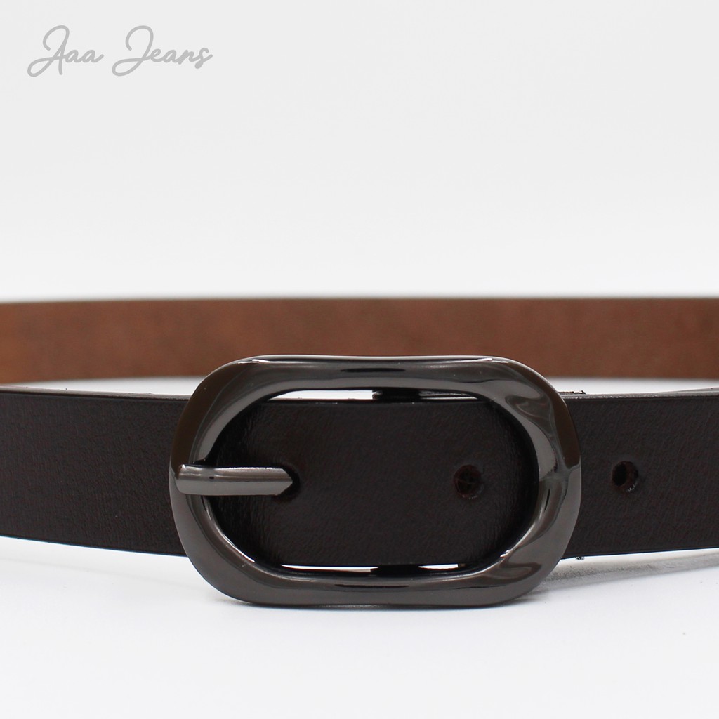 Thắt Lưng Da Nữ Mặt Elip Bản Nhỏ 2.3cm Aaa Jeans