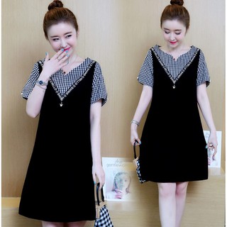 Váy nữ BIG SIZE thời trang, cổ chữ V trẻ trung, thiết kế giả 2 chiếc cá tính