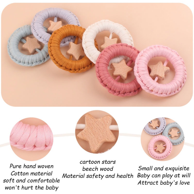 Wi Đồ Chơi Động Cơ Lắc Tay Bằng Cotton Đan Móc Lục Giác Làm Dịu Em Bé