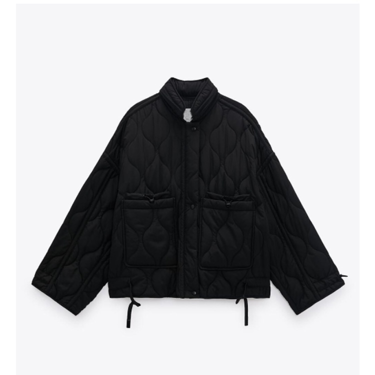 ÁO KHOÁC PHAO ZARA XUẤT DƯ TUỒN CHẦN BÔNG CÓ TÚI MÀU NÂU/ĐEN - 2969/046