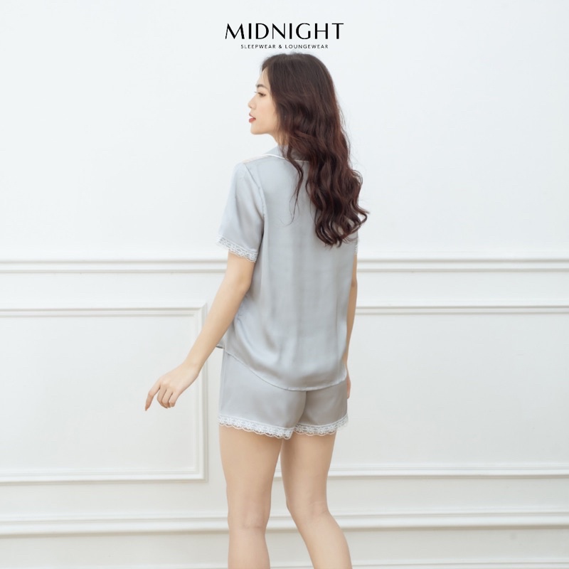 Đồ ngủ mặc nhà Pyjamas ren tay ngắn quần ngắn - Midnight Sleepwear