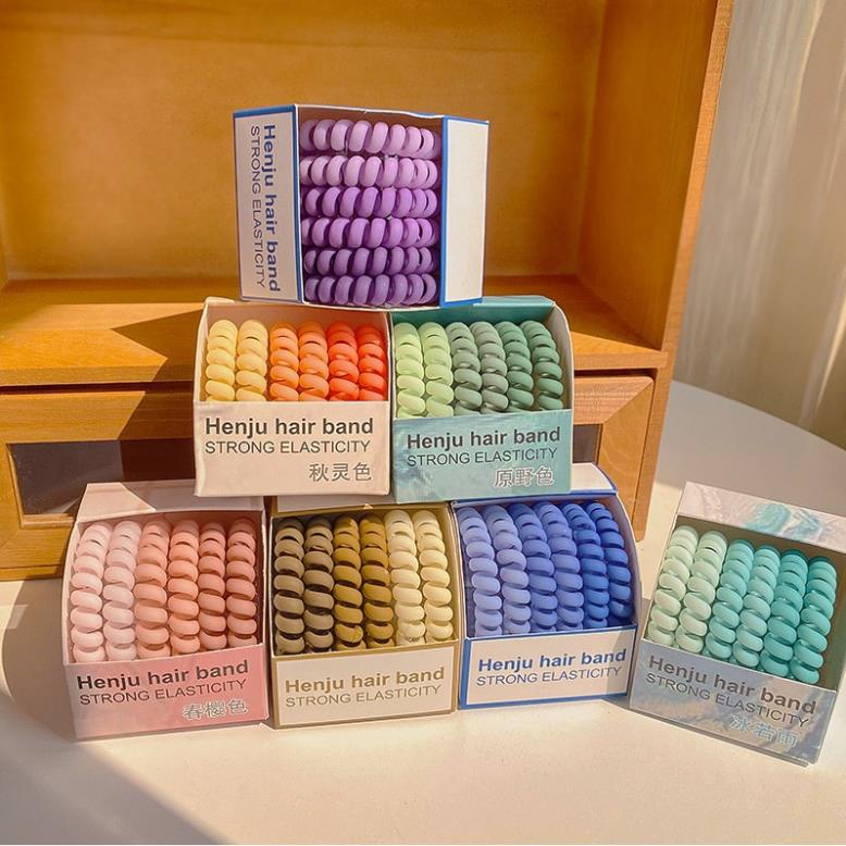 Set 6 Dây Buộc Tóc Lò Xo Thời Trang Hàn Quốc BT16