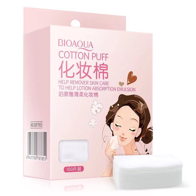 Một Hộp 100 Miếng Bông Tẩy Trang Bioaqua Hàng Nội Địa Trung