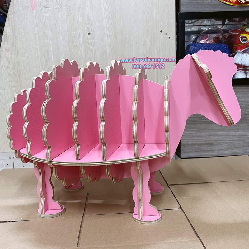 [Hàng sẵn] Kệ để sách hình con cừu (62x35x42cm)