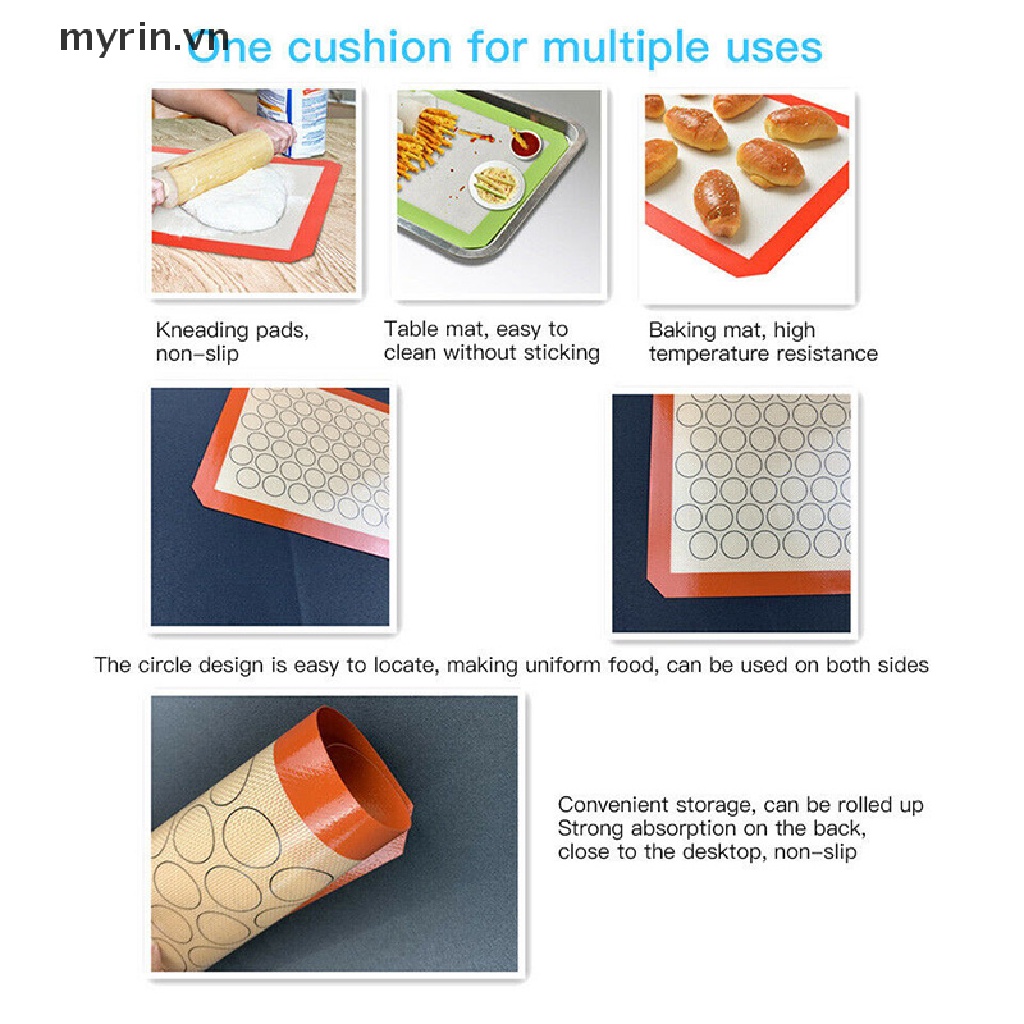 Thảm Silicone Nướng Bánh Macaron Chống Dính