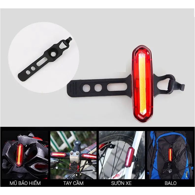 Đèn hậu xe đạp siêu sáng  chống nước NQY, pin sạc USB