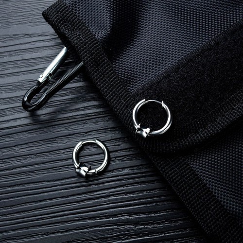 Bông Tai Nam KPOP Khoen Tròn Titan Không Đen TT 2270