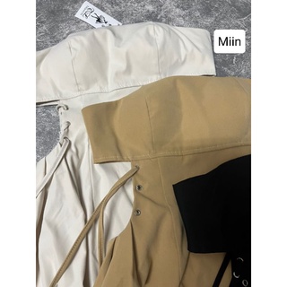 Váy cúp ngực kaki đan dây eo