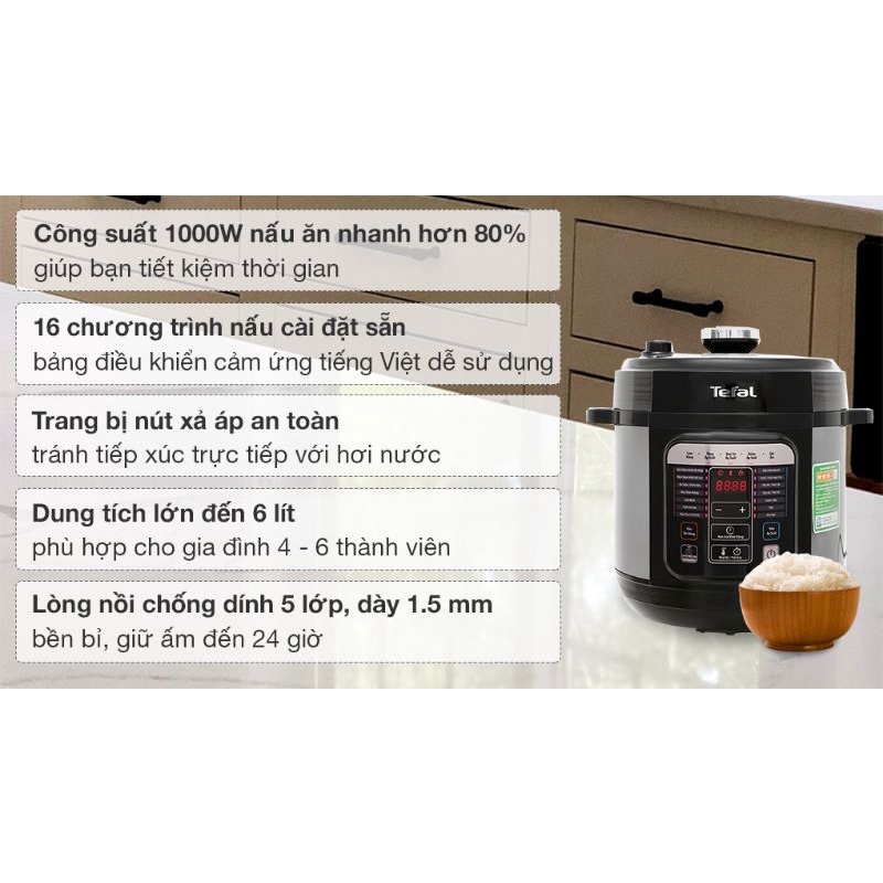 Nồi áp suất điện tử Tefal CY601868